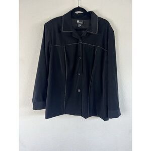 First Option Too Women’s Faux Suede Vintage Western Shirt Jacket Button Front 2X